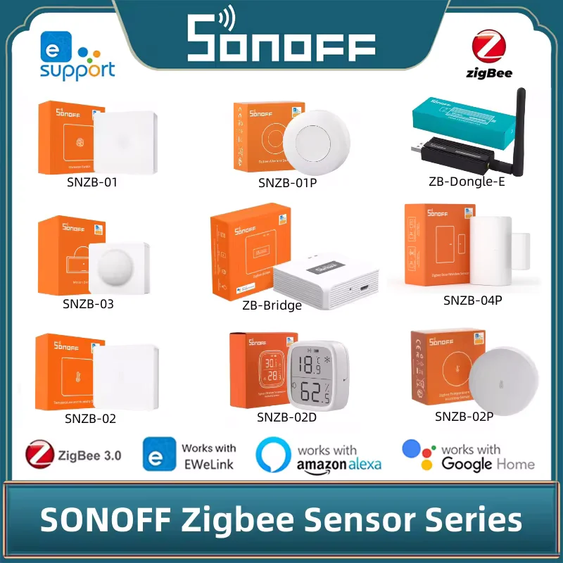 SONOFF SNZB-01P 02 D 03 04P Wireless Switch Smart Home Zigbee Smart Sensor Works With SONOFF ZBBridge Dongle-E IFTTT EWeLink APP