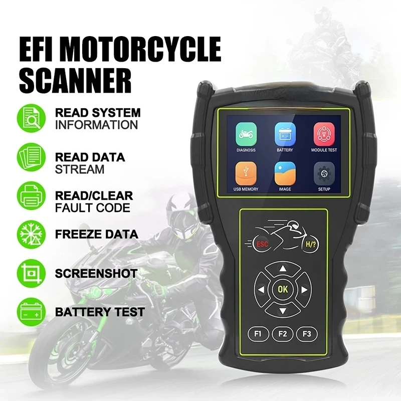 M100 Pro D87 D88 Function Motorcycle Diagnostic Tool Muti-language 12V Battery Tester Full Version Motorcycle scanner