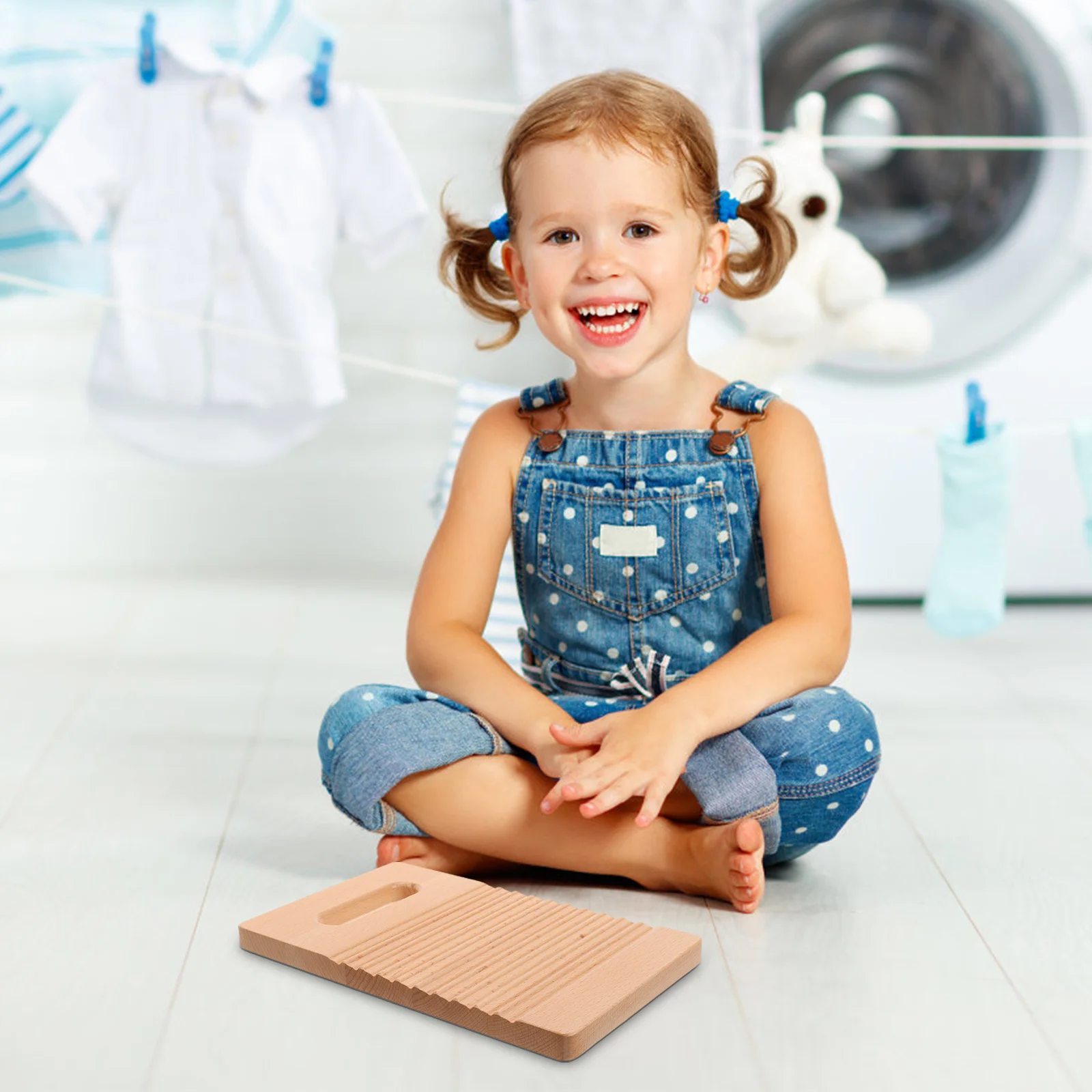 Small Household Washboard Beech Wood Portable Laundry Board Travel Hand Washing Clothes Station Mini Washing Board