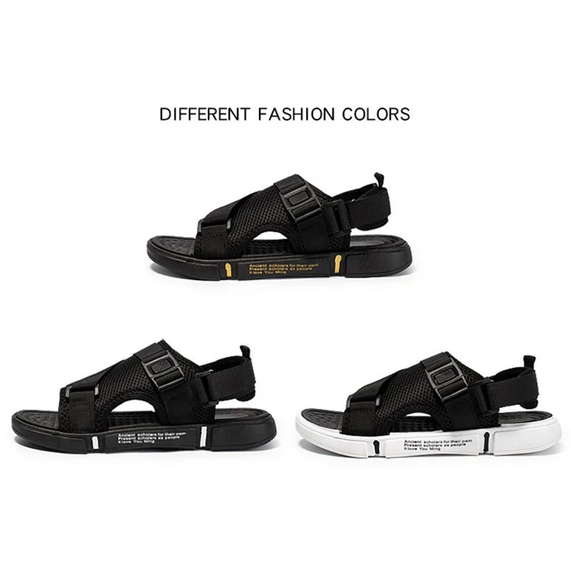 Sandalias suaves y cómodas para hombre, zapatos antideslizantes de alta calidad, sandalias de playa tejidas, sandalias de gladiador masculinas,