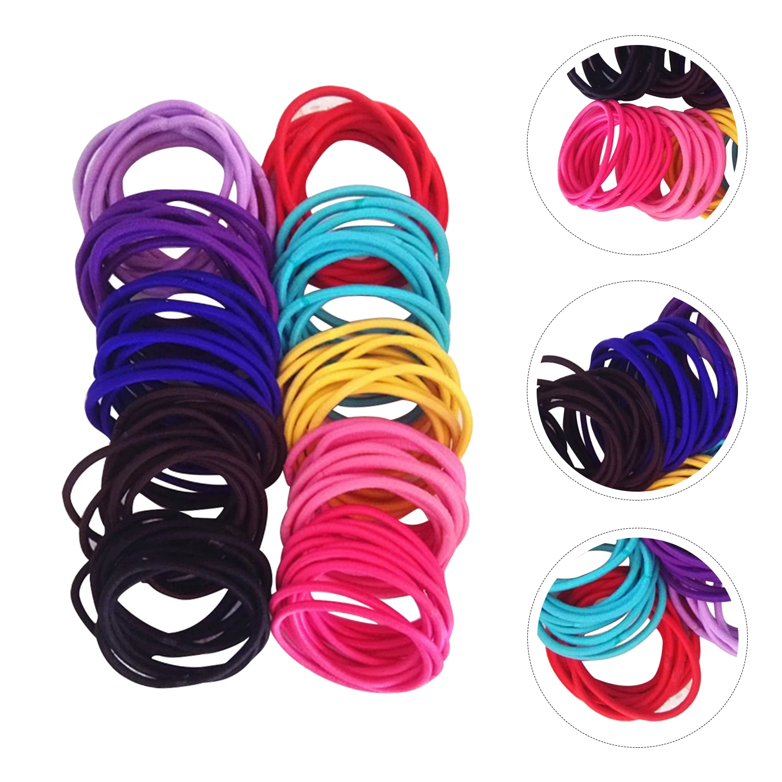 

50Pcs Stretchy Hair Ties No Metal Damage Ponytail Holder for Braiding Hairstyles Long Term Use Suitable for Adults and