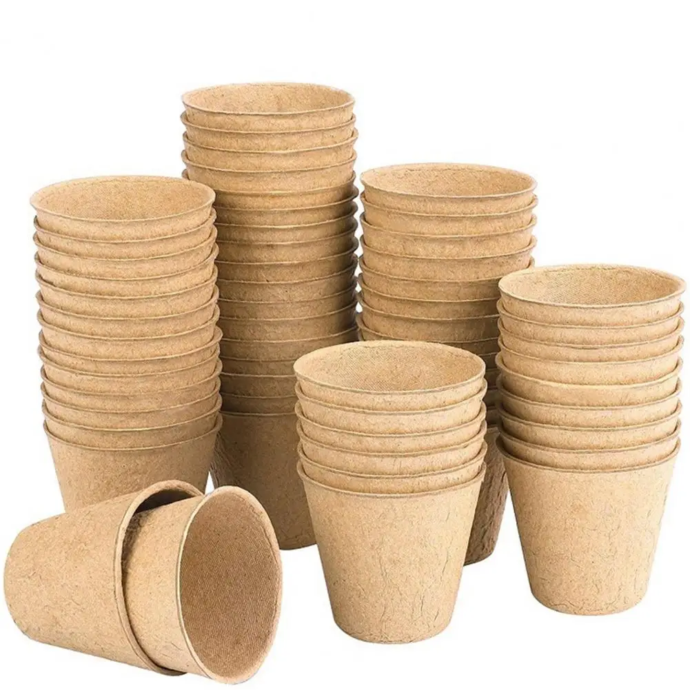 

20/50pcs Paper Nursery Pots with Plant Labels Paper Indoor Outdoor Gardening Flower Grow Pots Flower Starter Pots Plant Pots