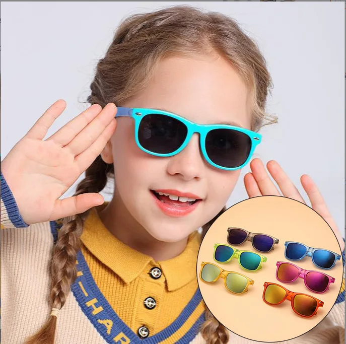 

Fashion Trend Children's Multi-color PC Material Sunglasses UV400 Anti UV Baby Glasses Suitable for Girls and Boys Aged 3-12