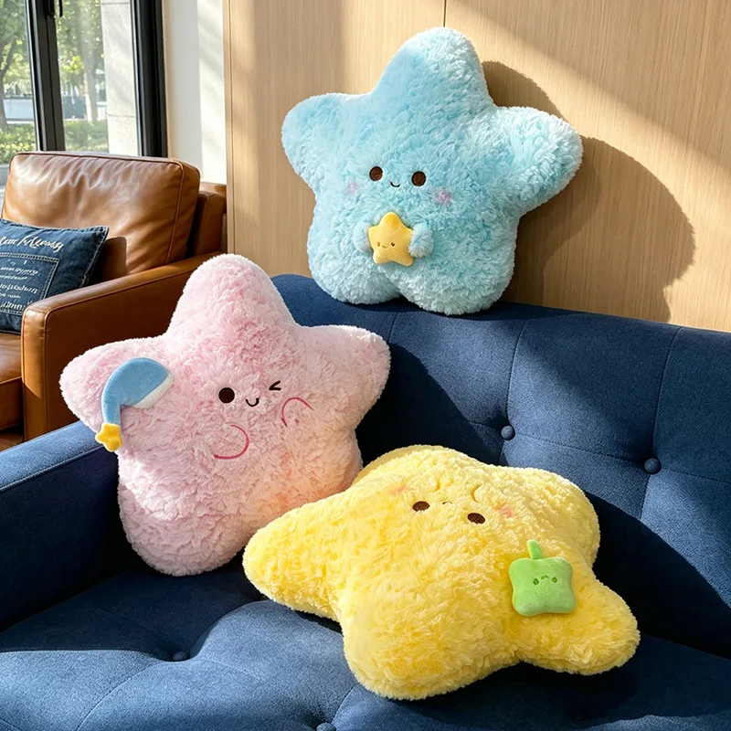 50CM Cute Star Plush Pillow Multiple Styles Soft Stuffed Toys Warm Home Decor Ornament Lumbar Support Cushion For Office Sofa