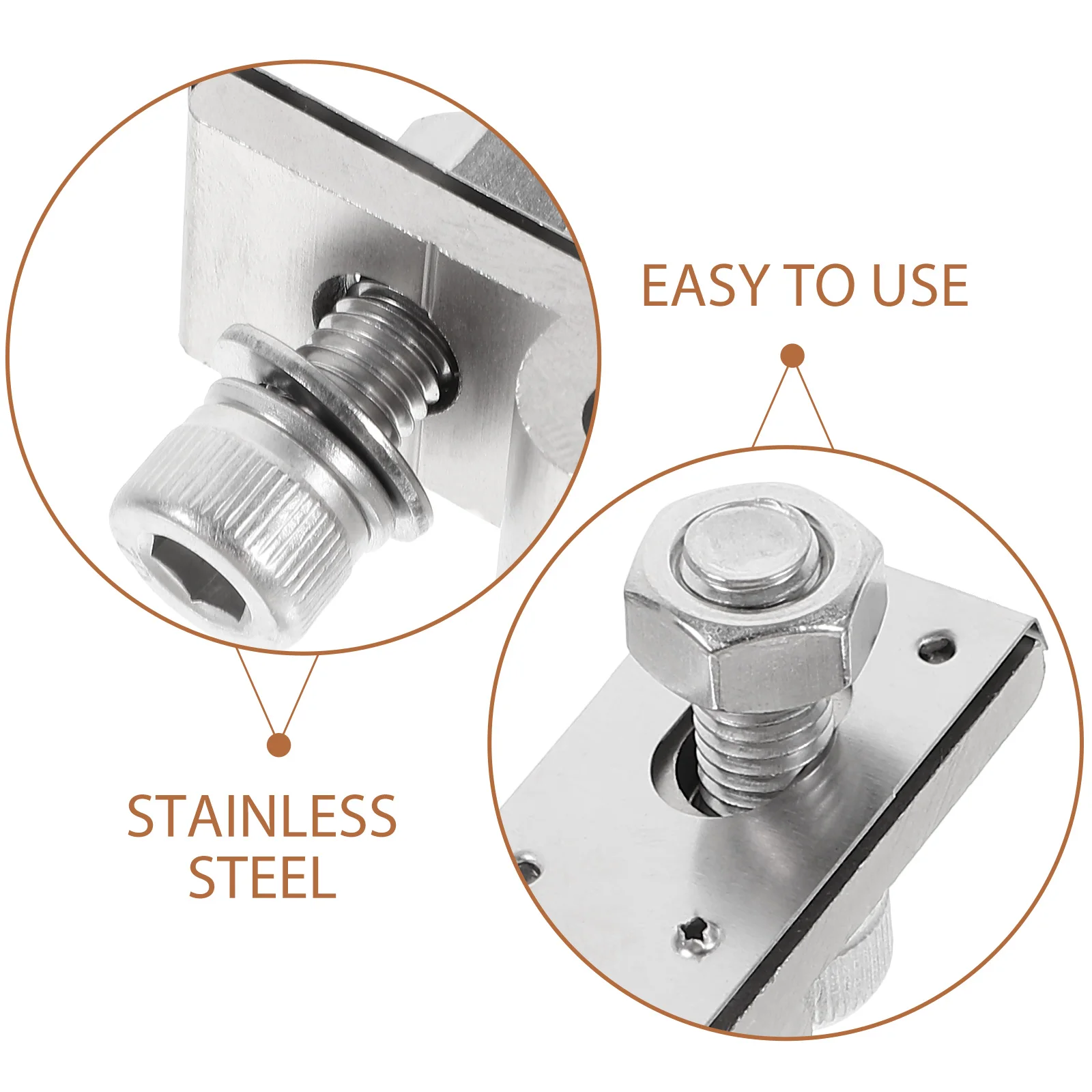 

4 Pcs Solar Panel Grounding Clip Clamp Lug Kit Crimp Mounting System Clips Stainless Steel Bonding