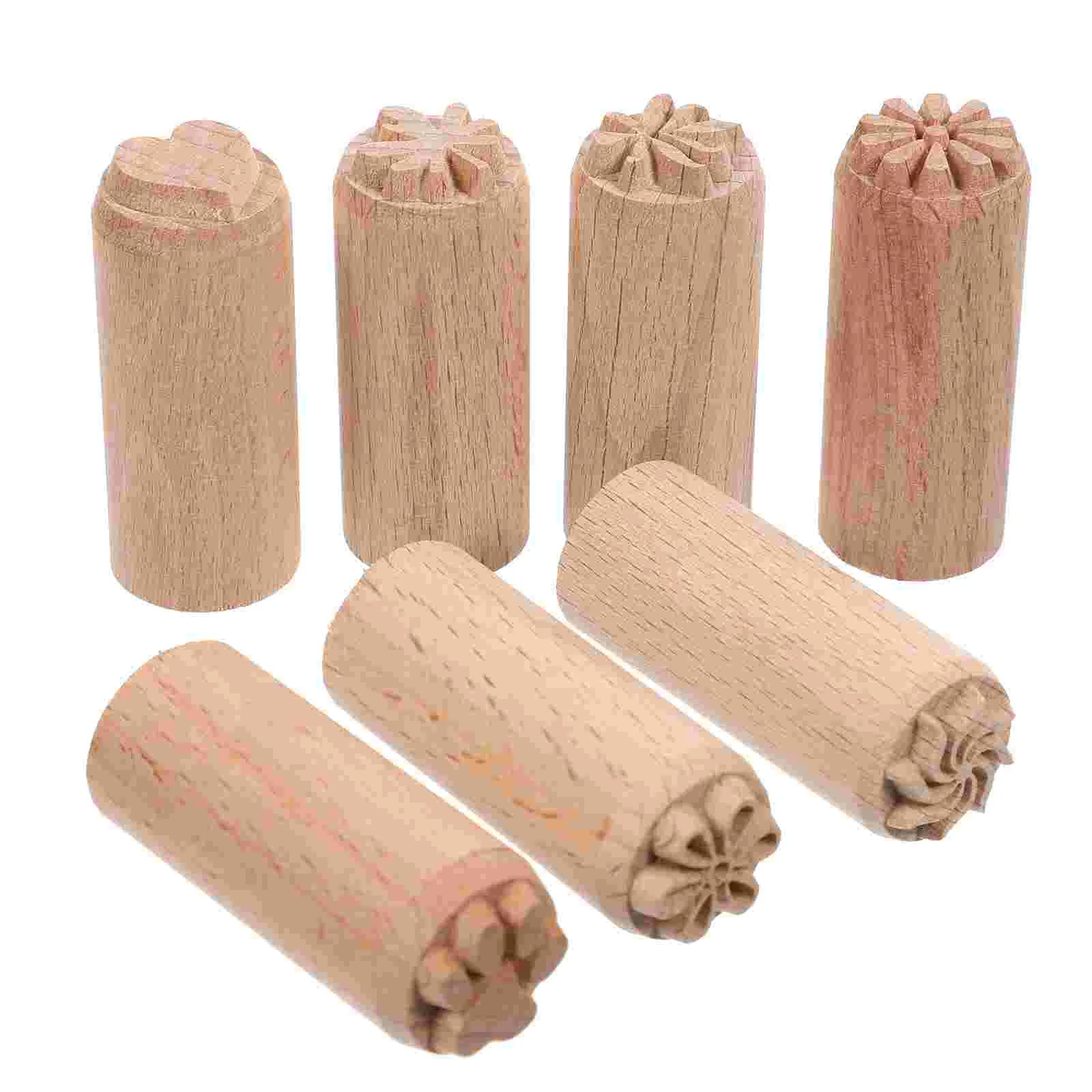 2cm Wooden Stamp DIY Pottery Printing Blocks Plant Decorations Decorative Tools Stamps Craft Accessories Playdough Clay Column