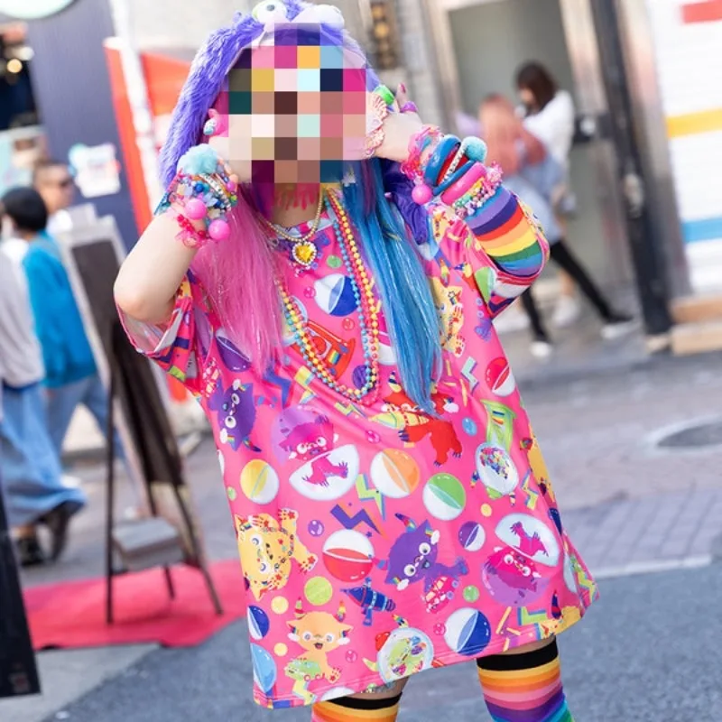 

Новая готическая футболка с 3D принтом в стиле аниме, унисекс, красочная, оригинальный уличный стиль Y2K, подходит для дома и отдыха на свежем воздухе