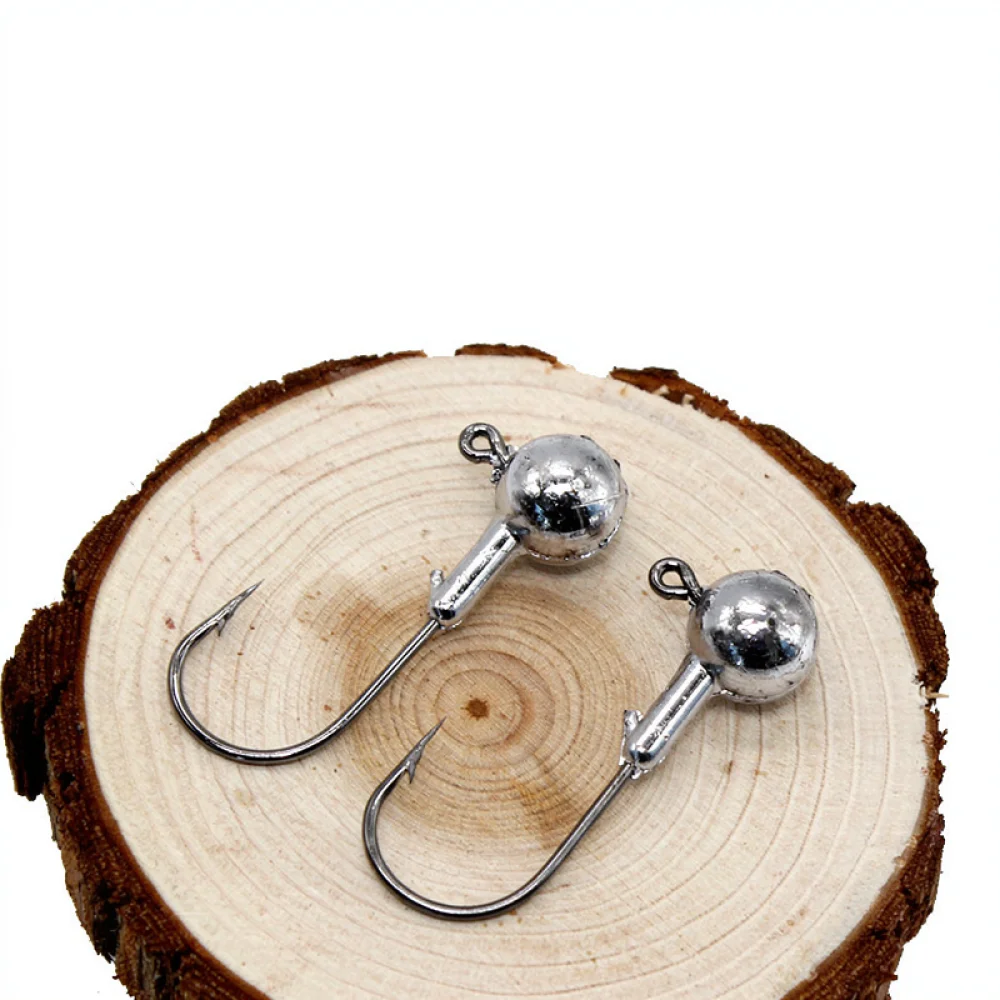 Sharp Jigging Hooks Fishing Equipment For Soft Plastic Baits Essential Terminal Tackle Natural Unpainted Jig Heads