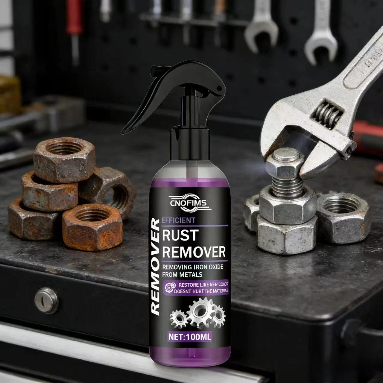100ML CNOFIMS Efficient Rust Remover for BMW Toyota – Remove Iron Oxide, Restore Like New Color, Material-Safe Auto Care Tool