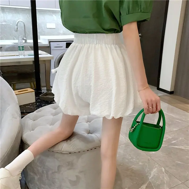 Black White Puffy Lantern Shorts Women Summer High Waist Shorts Y2k Streetwear Casual A-line Student Youth Ladies Fashion New