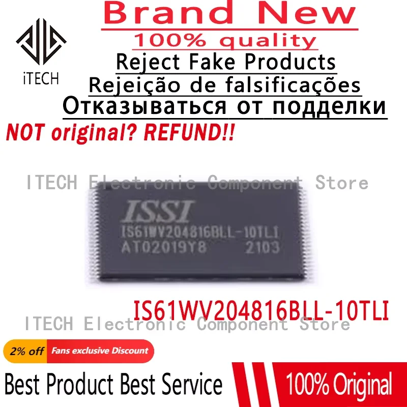 5pcs/lot Original IS61WV204816BLL-10TLI IS61WV204816 IS61WV204816BLL IS61WV204816BLL-10 TSOP48 Memory IC 100% New