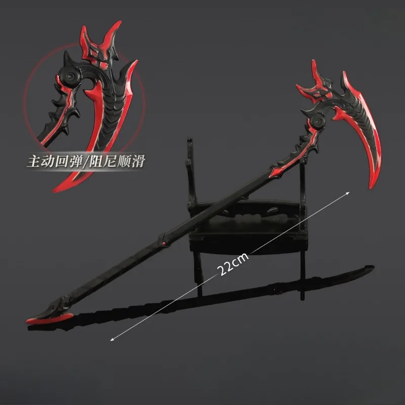 22cm Naraka Bladepoint Cut Off Resentment Sabre arma periferia versión plegable modelo aleación ornamento regalos de cumpleaños juguetes niños