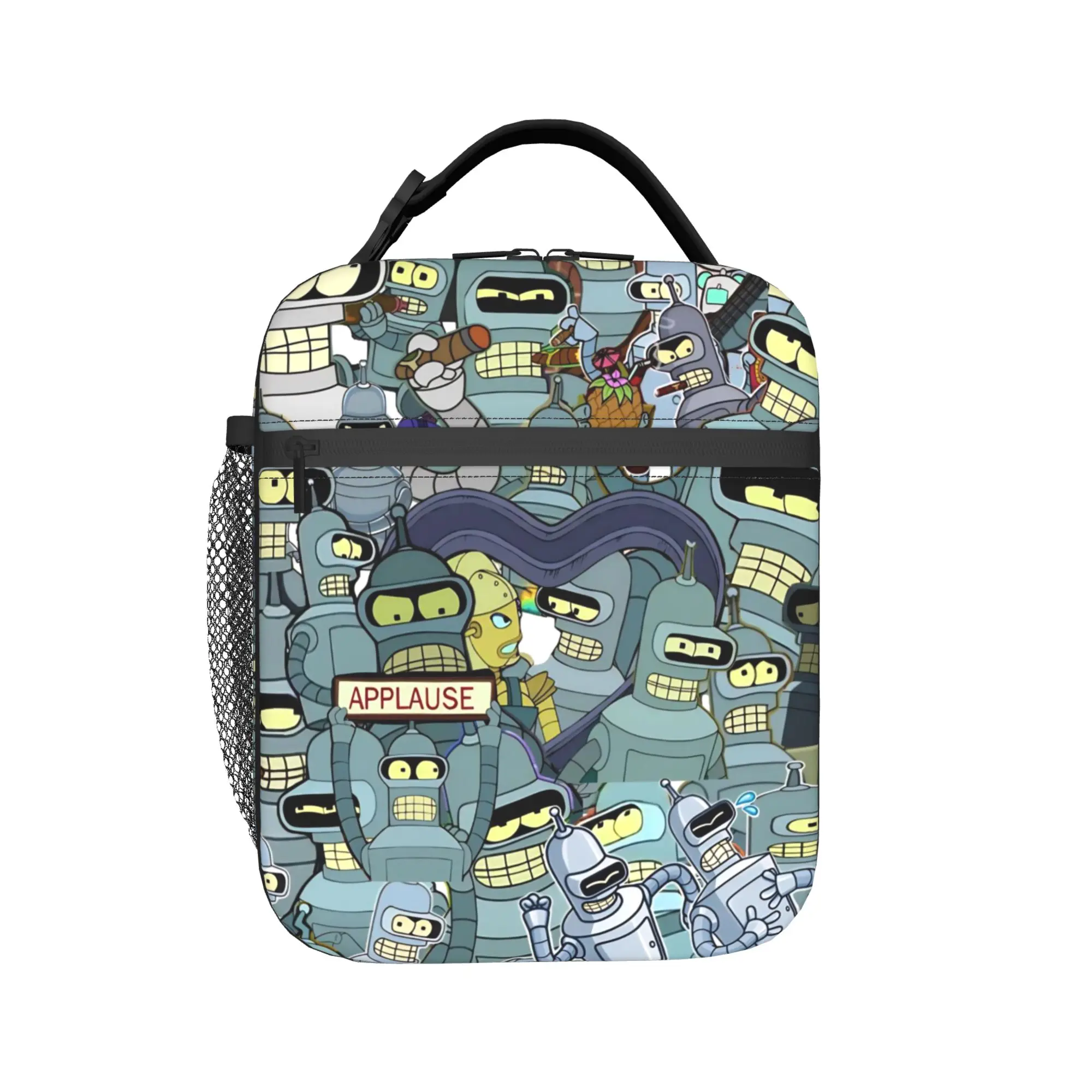 Insulated Lunch Bag Futuramaed Benders Cartoon Comic Merch  Lunch Food Box Unique Design Thermal Cooler Bento Box For School