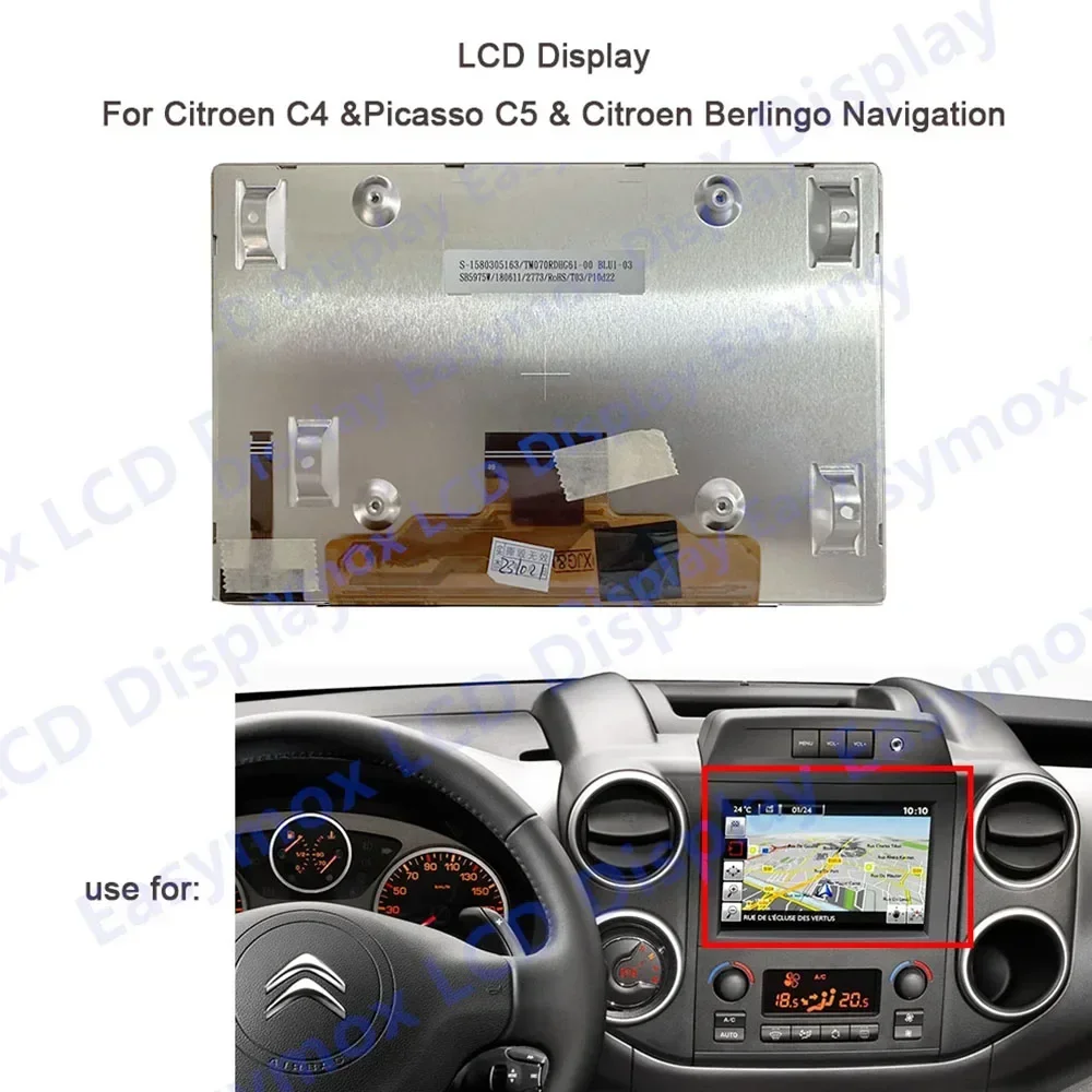 7 Inch LCD Display for Citroen Berlingo III (B9) Peugeot Partner/Tepee 2015 2016 2017 2018 Radio navigation 9815356180 Repair