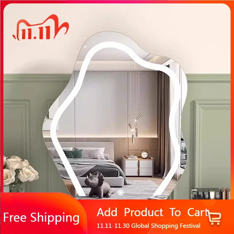 

Items Art Mirror Vintage Irregular Makeup Luxury Cosmetics Magnifying Shower Mirror Twisted Wonderland Spiegels Home Decorations