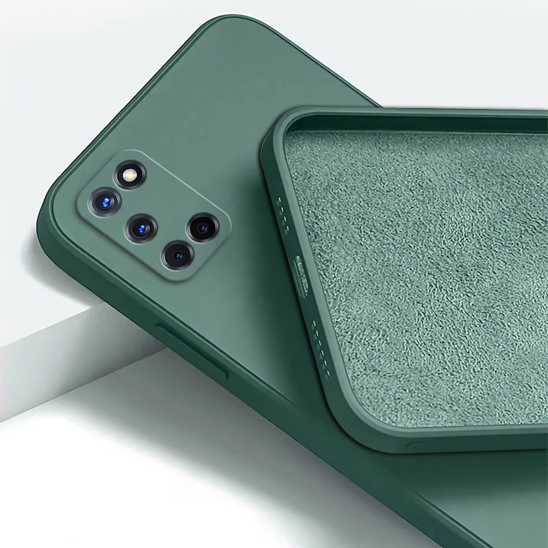 Funda de silicona líquida cuadrada Original para OPPO A52, A72, A92, funda trasera protectora para cámara de teléfono, Armadura de carcasa a prueba