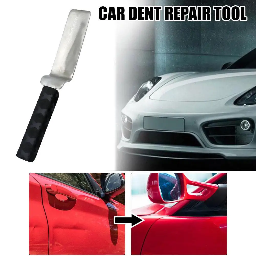 

1pc Car Dent Repair Tool Paintless Dent Repairing Knock Body Backing Plate Handle Stainless Pads Removal Steel Tool Rubber D4y3