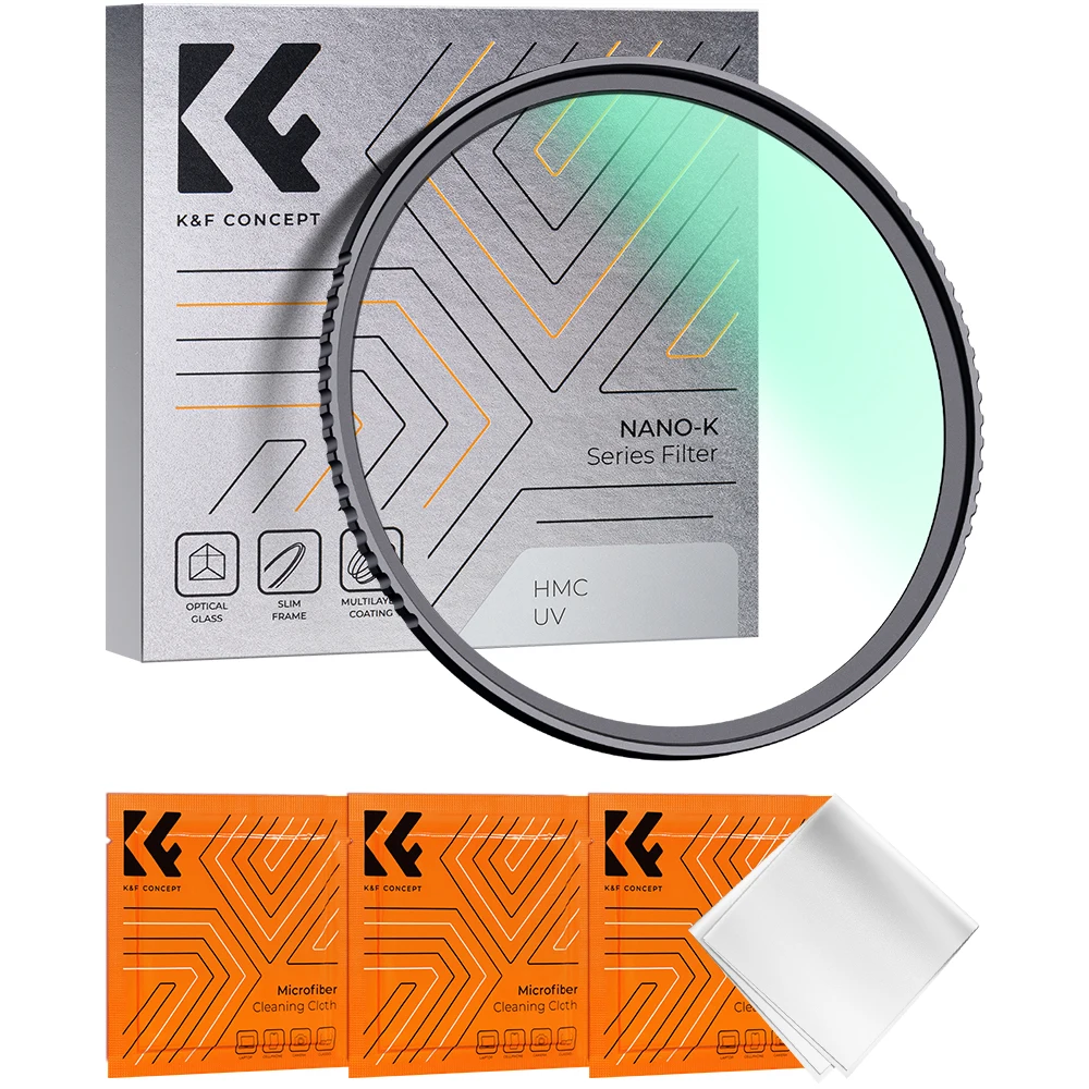 Filtr UV K&F CONCEPT MC Ultra Slim Optics z powłoką antyrefleksyjną 37mm 39mm 49mm 52mm 58mm 62mm 67mm 77mm 82mm 86mm