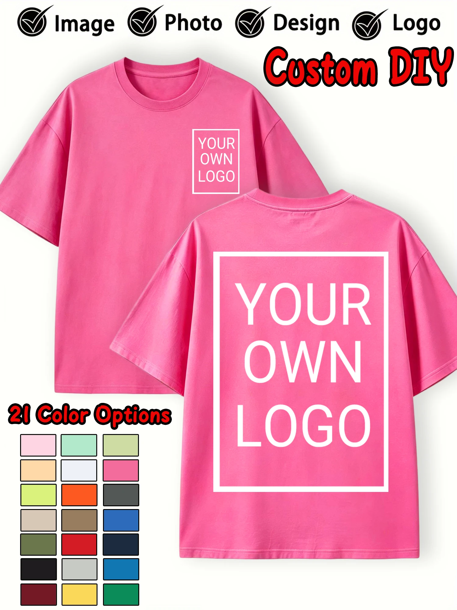 Sommer-T-Shirts für Paare, personalisiertes Muster, individuell, lässig, locker, für Herren, kurzärmelig, aus Baumwolle, weiche Kleidung, All-Match-Team-Arbeitskleidung – Detail 18