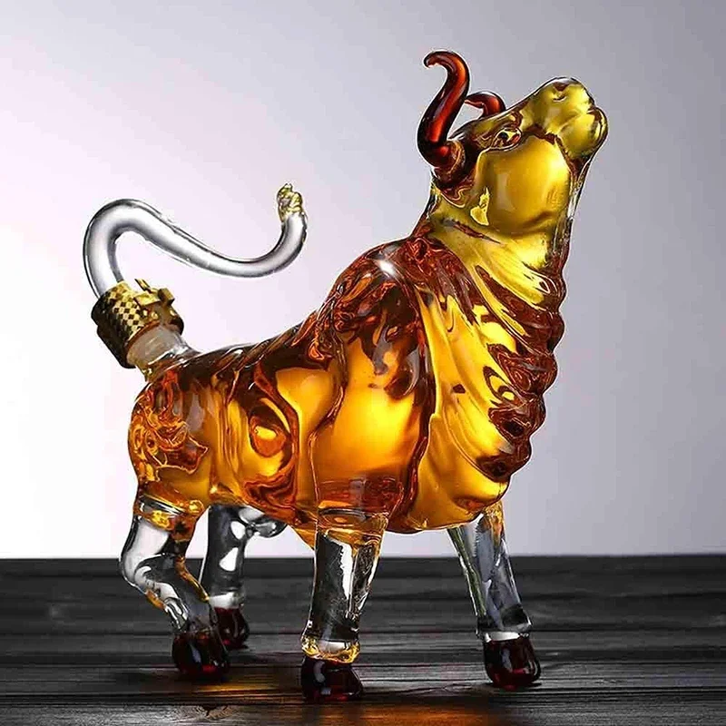 Imagem -04 - Animal Bull Shaped Garrafa de Vinho para Licor Scotch Drinkware Whisky Glass Vaca Decanter Presente Ano ox Home Bar 1l