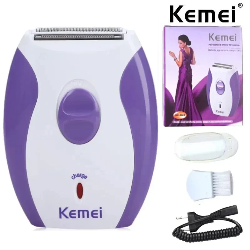 Kemei KM-280R Professional Epilator Women Rechargeable Hair Machine Mini Painless Epilator Portable Ladies Shaver Trimmer