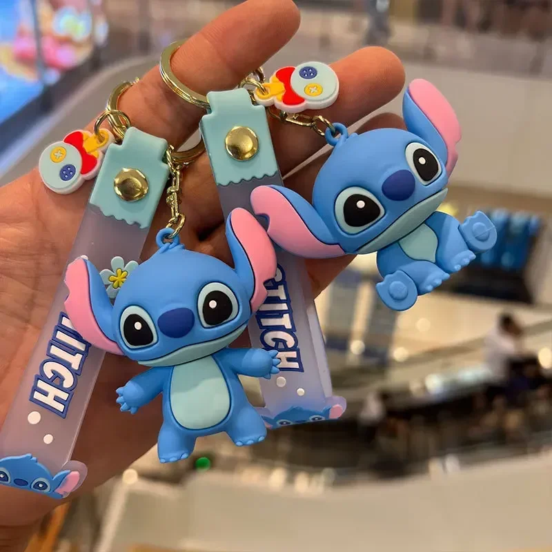 Cartoon Cute Stitch Sitting and Standing Keychain for Men and Women Creative Glue Doll Doll Key Chain Bag Pendant