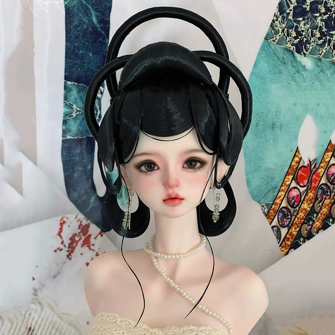 

1/4 1/3 Scale Ancient Costume BJD Doll Wigs Chinese Hanfu Vintage Hair Fairy Wig For MSD SD13 Big Girl SSDF Accessories A2071