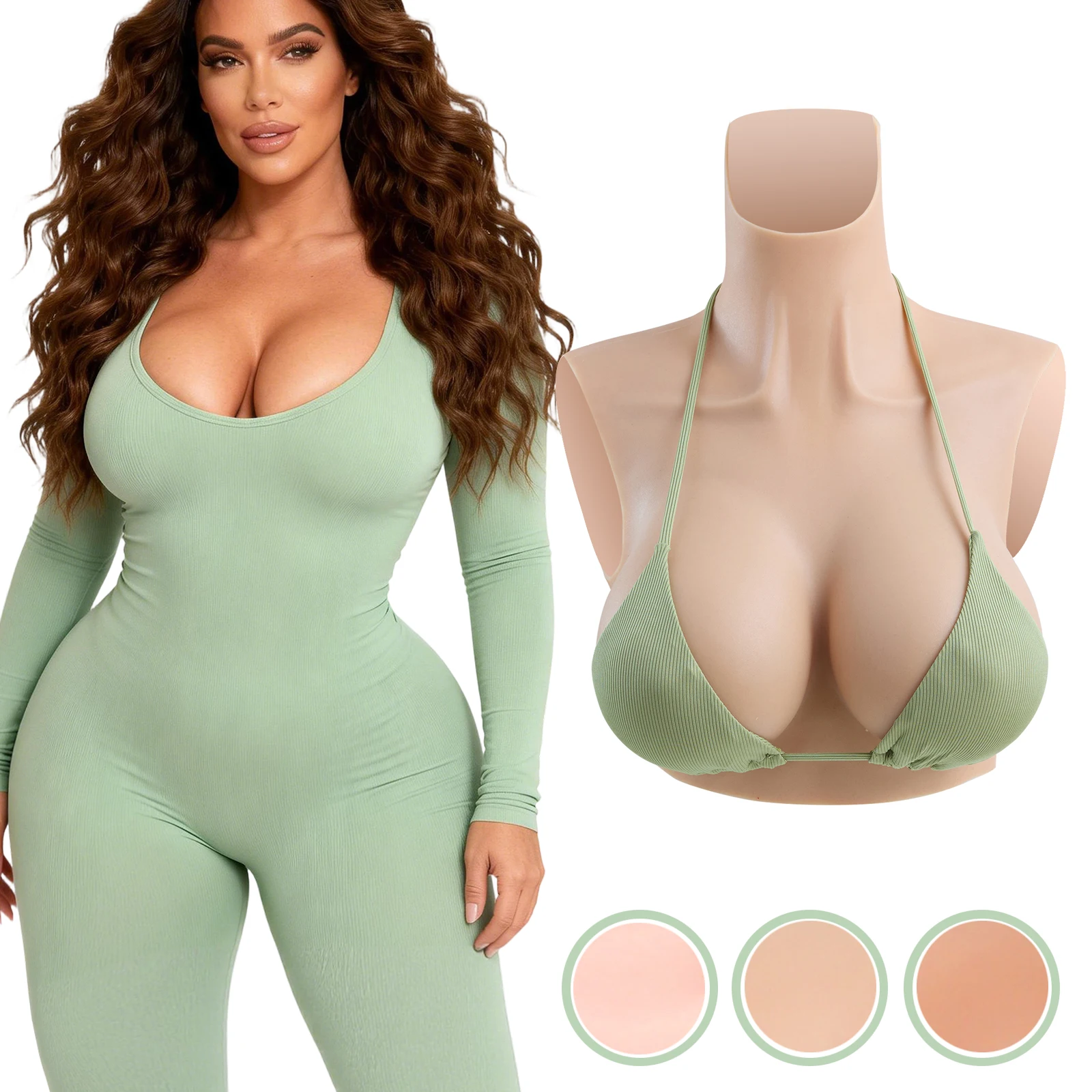 

Silicone Breast Forms for Men Crossdresser Drag Queen Transgender, Fake Boobs Prosthesis Chest Enhancer Large Size C/D/E/G Cup