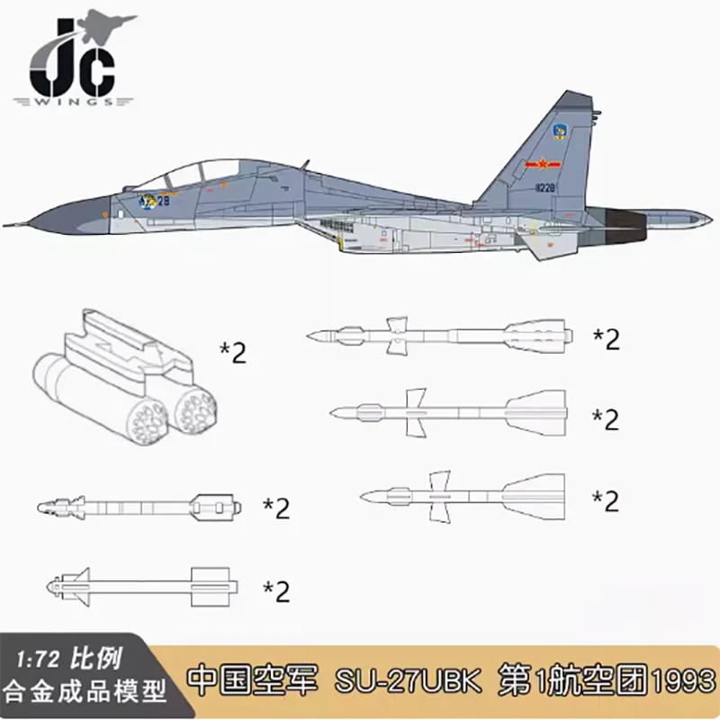 Replica 1/72 Scale JC WINGS Chinese Air Force SU-27 fighter Aircraft Unit model flanker SU-27UBK 1st Fighter Division 1993