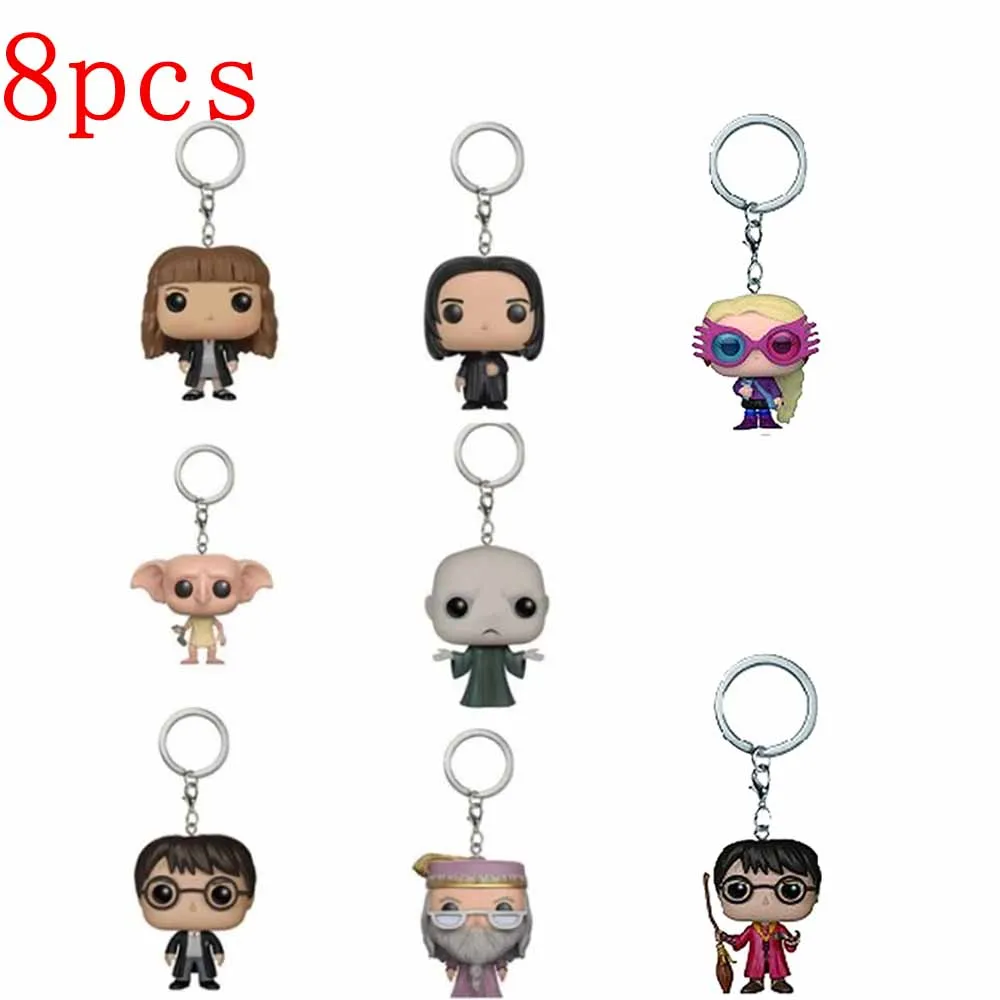 Keychain Toy Harried Potter Series Ginny Ron Hedwig Snape Luna Fawkes Demendore Luna Pocket Pop Action Figure Toys Gifts