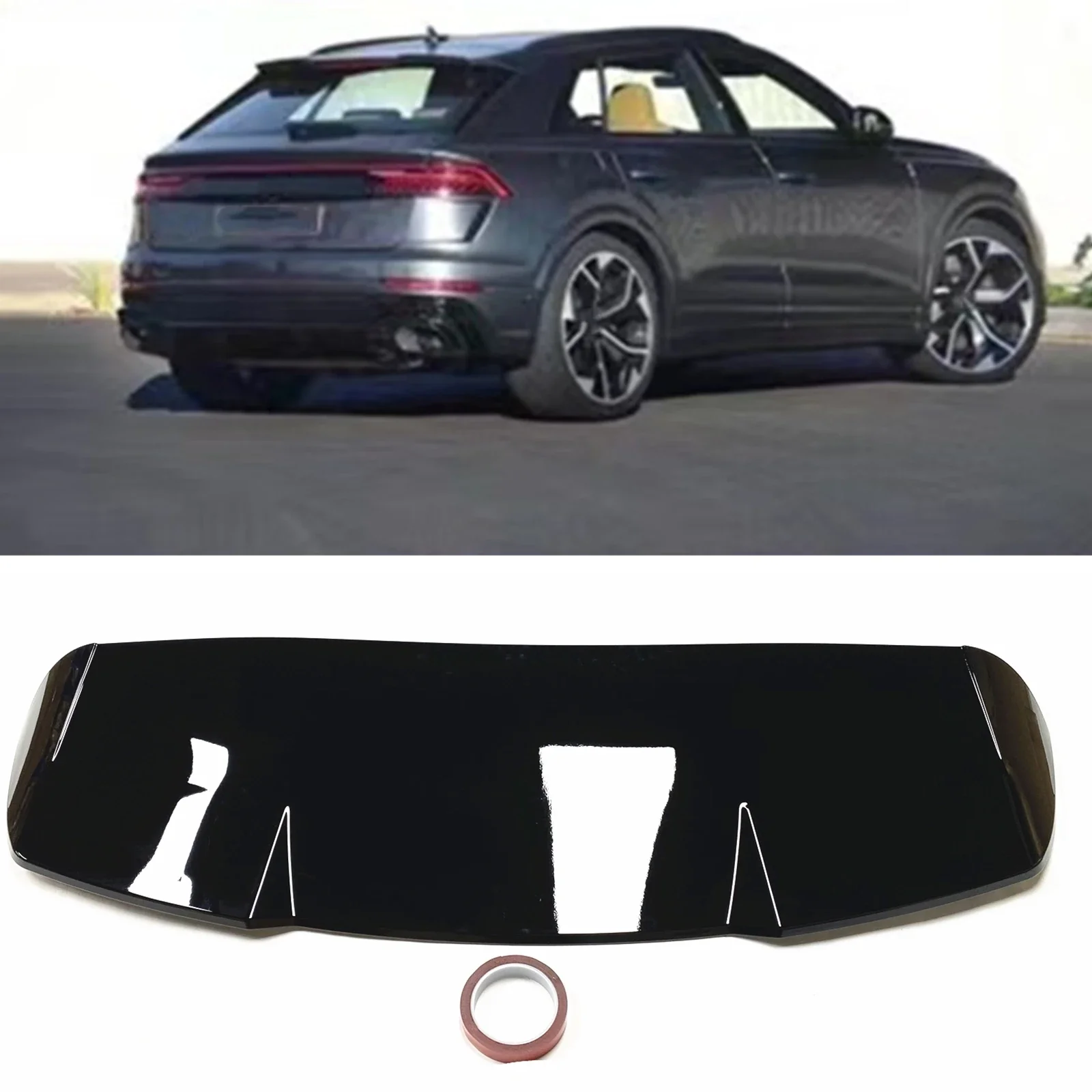 

New！ For Audi Q8 2019-2022 4 Door SUV Rear Trunk Roof Spoiler Lip Wing Gloss Black Car Tailgate Flap Tail Window Upper Splitter