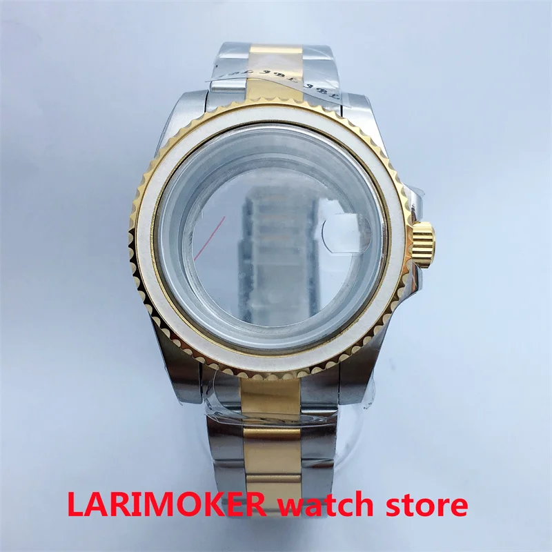 38mm/40mm Silver Gold Sapphire Case Oyster Bracelet For NH35 NH36 NH38 ETA2824 2836 PT5000 DG2813 3804 Miyota 82 Series Movement