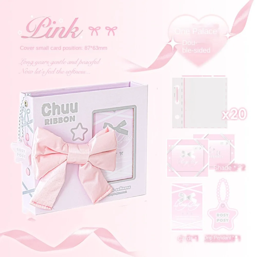 

Bear Photocard Binder Collect Loose-leaf Bowknot Colorful Idol Photo Album Inside Page Cute Idol Photo Card Holder