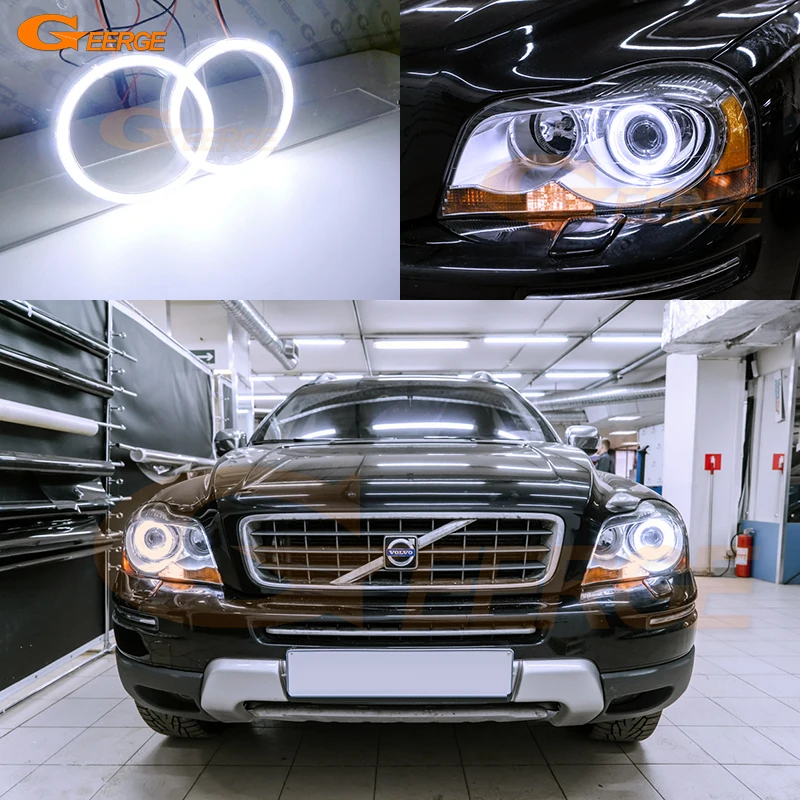 For Volvo XC90 I 2008 2009 2010 2011 2012 2013 2014 Xenon HD Ultra Bright COB Led Angel Eyes Kit Halo Rings Car Accessories