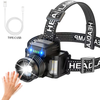 Smart IR Motion Sensor P90 LED Headlamp 1000M Long Range USB Rechargeable Headlight Waterproof Head Lamp Red/Blue/White Light