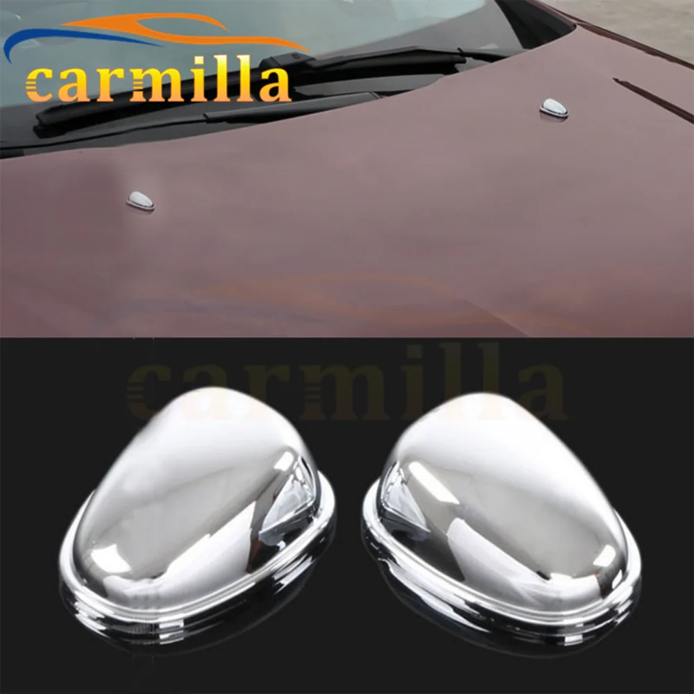 Car Front Machine Cover ABS Chrome Water Spray Nozzle Cover Sticker For Peugeot 2008 Year 2014 2015  Modified Sticker