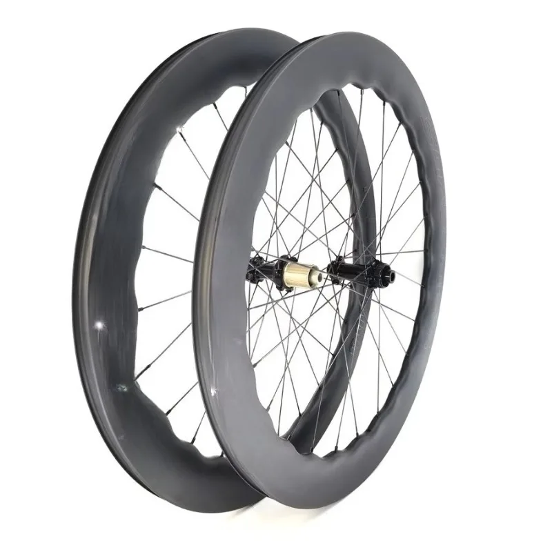 

Carbon Wave Bicycle Wheels 28mm Wide Tubeless Tubular Hookless Gravel Wheel With DT Chris King Hub HG MS XDR