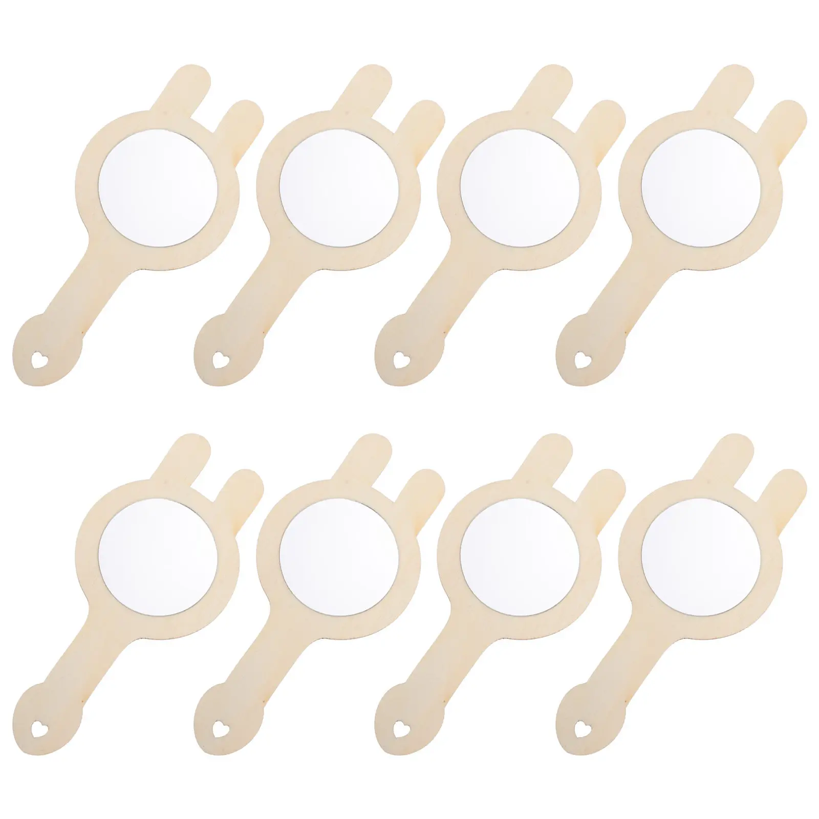 

8 шт. деревянных зеркал для макияжа без отделки, для самостоятельной печати, для детского творчества, домашнего декора, детских принадлежностей, украшения для вечеринок