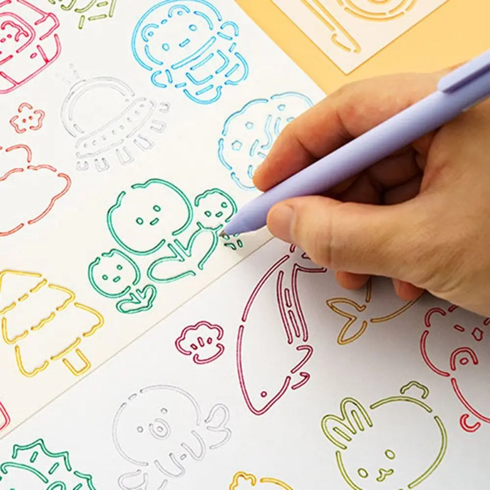 4 قطعة/المجموعة نسخ الإستنسل قوالب الرسم جوفاء DIY الحرفية الزخرفية رذاذ اللوحة قالب ختم قالب حاكم