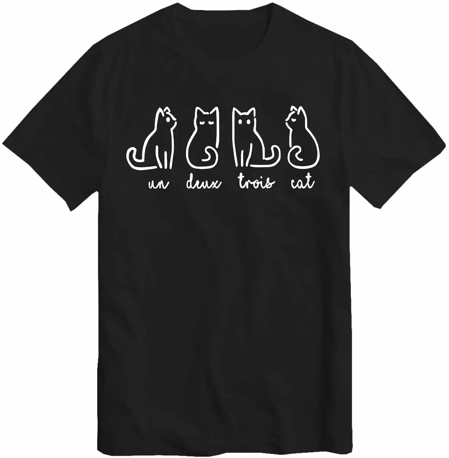 

Un Deux Trois Cat T-Shirt French Cat Cute Crazy Cat Lover TShirt