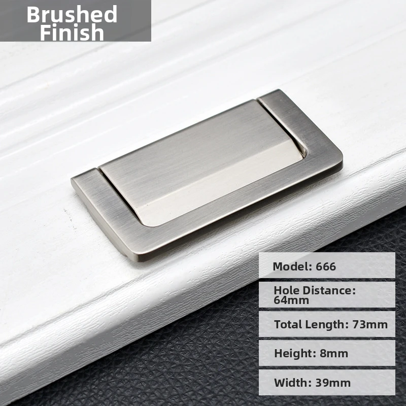 Contemporary Concealed Pull Handles in Zinc Alloy for Drawers Cabinets and Custom Interior Storage Applications