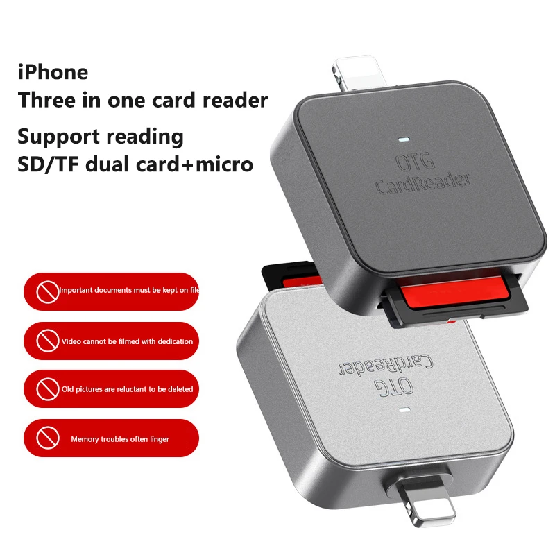 3in1 Type-C SD Memory Card Reader For IPhone For Huawei Xiaomi For Lightning Micro USB TF Phone Tablet Card Adapter