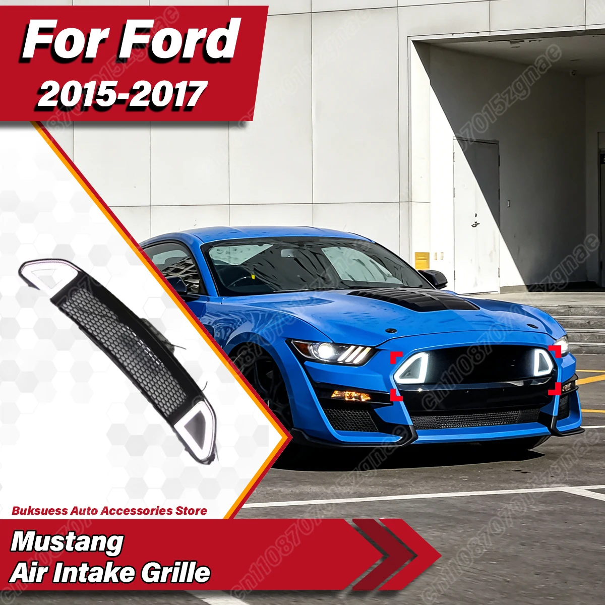 

For Ford Mustang 2015 2016 2017 Car Front Bumper Illuminated Air Intake Grille Personalized Modified Car Body Decoration Kit