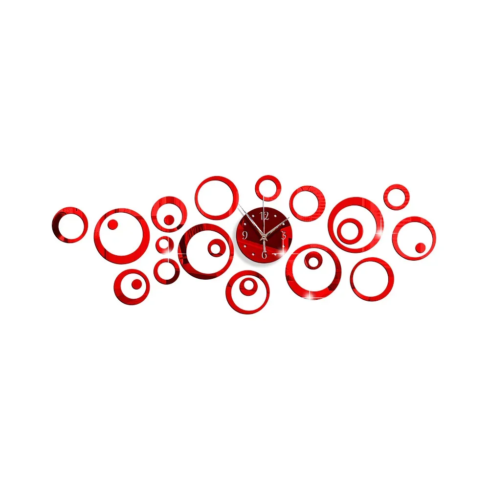 3D Stereo Acrylic Mirror Large Size Wall Clock Bubble Circle Mute Creative Living Room Bedroom Decoration Watch Fashion Fun - view 6