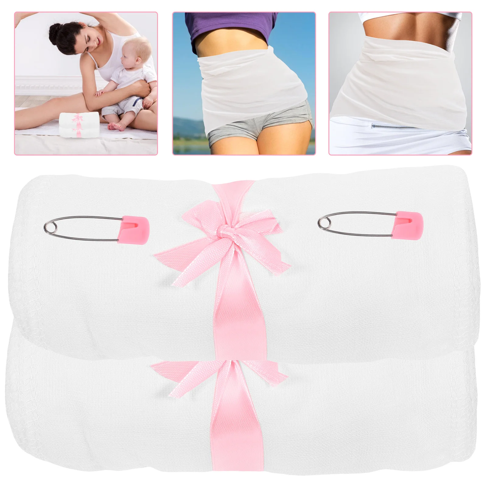 2 rolls of Postpartum Belly Band Gauze Cotton Belly Band Recovery Belly Wrap