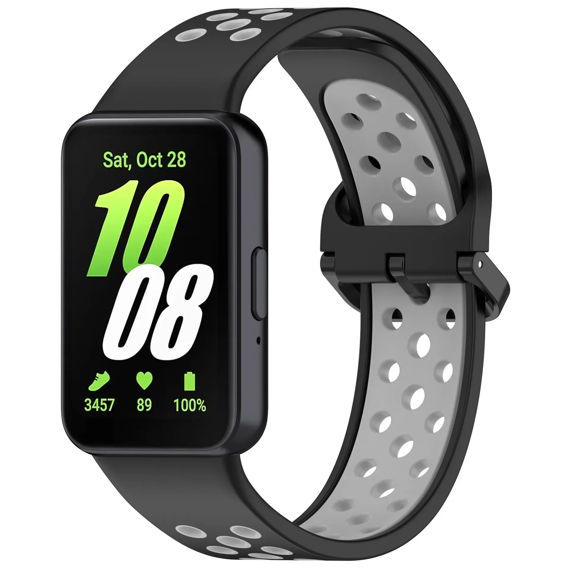 Correa de silicona para Samsung Galaxy Fit 3, pulsera de reloj de dos colores, correa de reloj transpirable de solicone para Galaxy Fit3