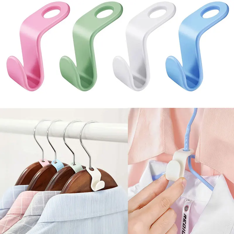 

5/10PCS Wardrobe Hanger Hooks Organizer Connect Multifunction Cascading Plastic Bedroom Wardrobe Storage Space Saving Coat Hook