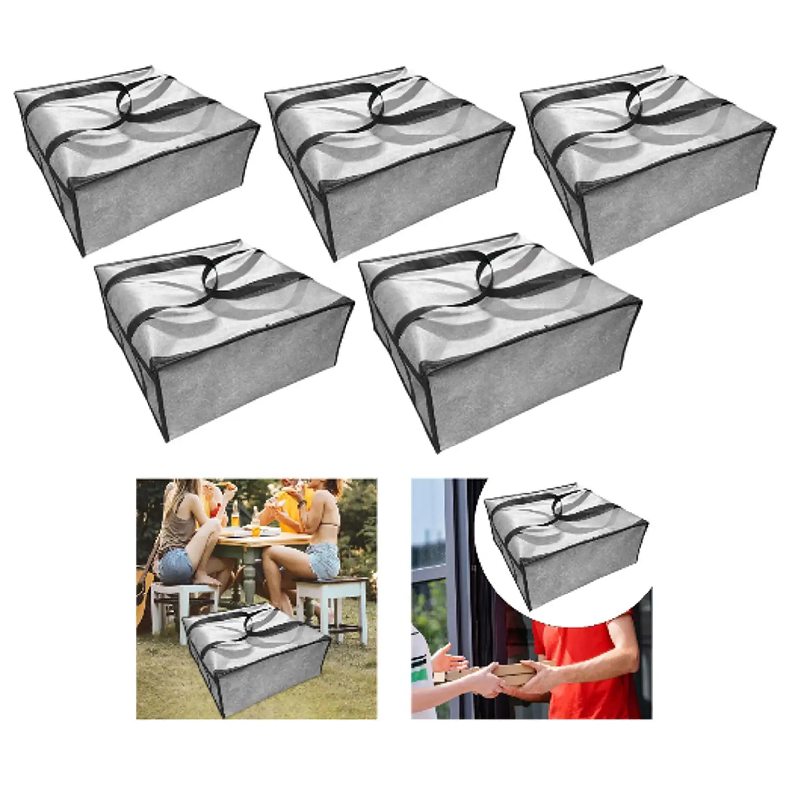 Bolsa de entrega de pizza, transportador de cocinas aislado, bolsa más cálida para alimentos fríos y calientes