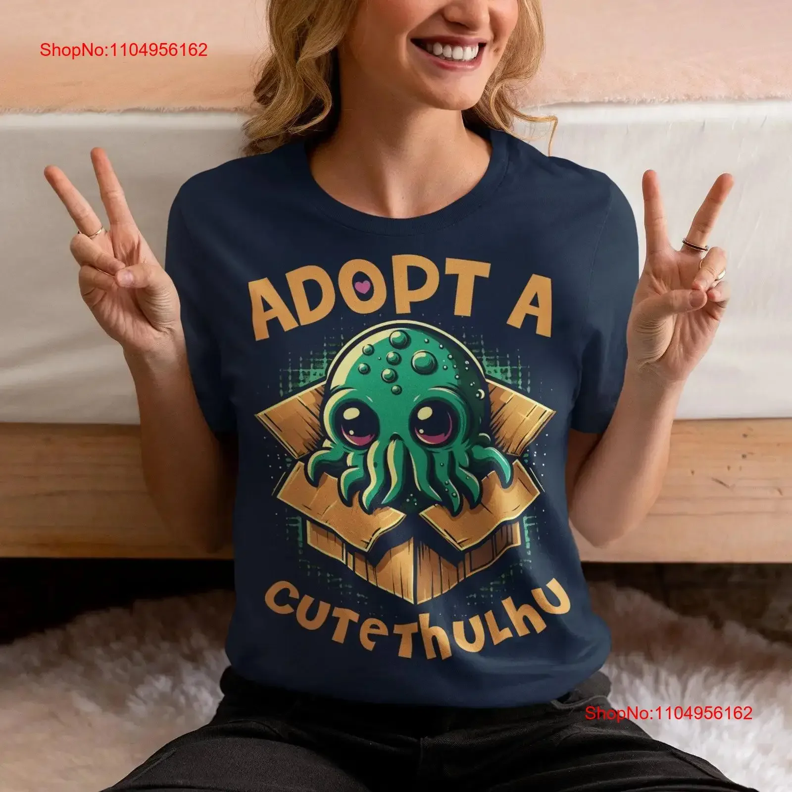 Adoptar una camiseta Cutethulhu Cthulhu H P Lovecraft vintage ropa de calle lavada Transpirable Ropa de diseñador ligeramente gráfica Unisex