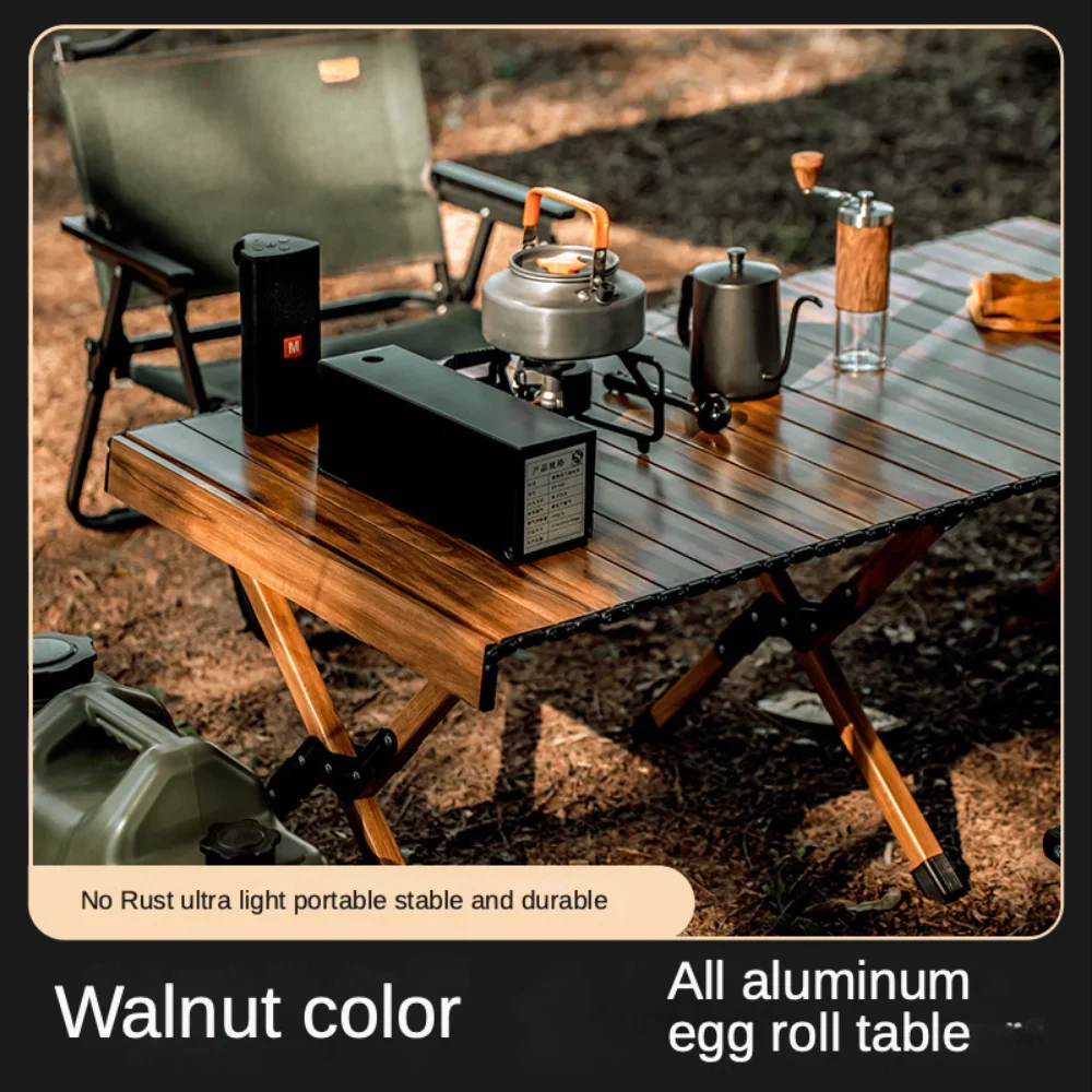 All aluminum alloy egg rolls table Ultra portable picnic camping table and chair Outdoor folding chair table